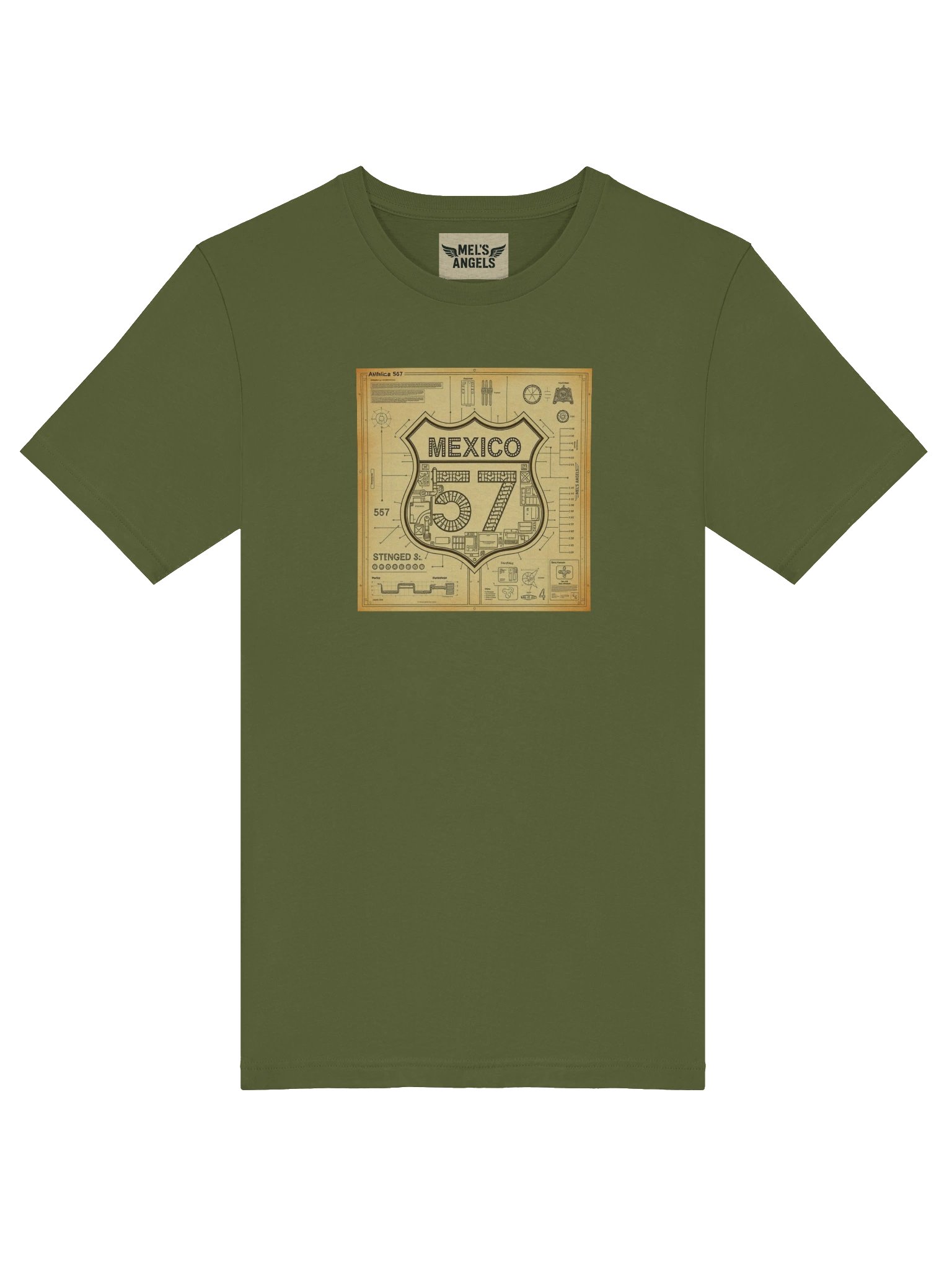 Ruta 57 — Mexico 57 Road Shield T-Shirt product image (4)