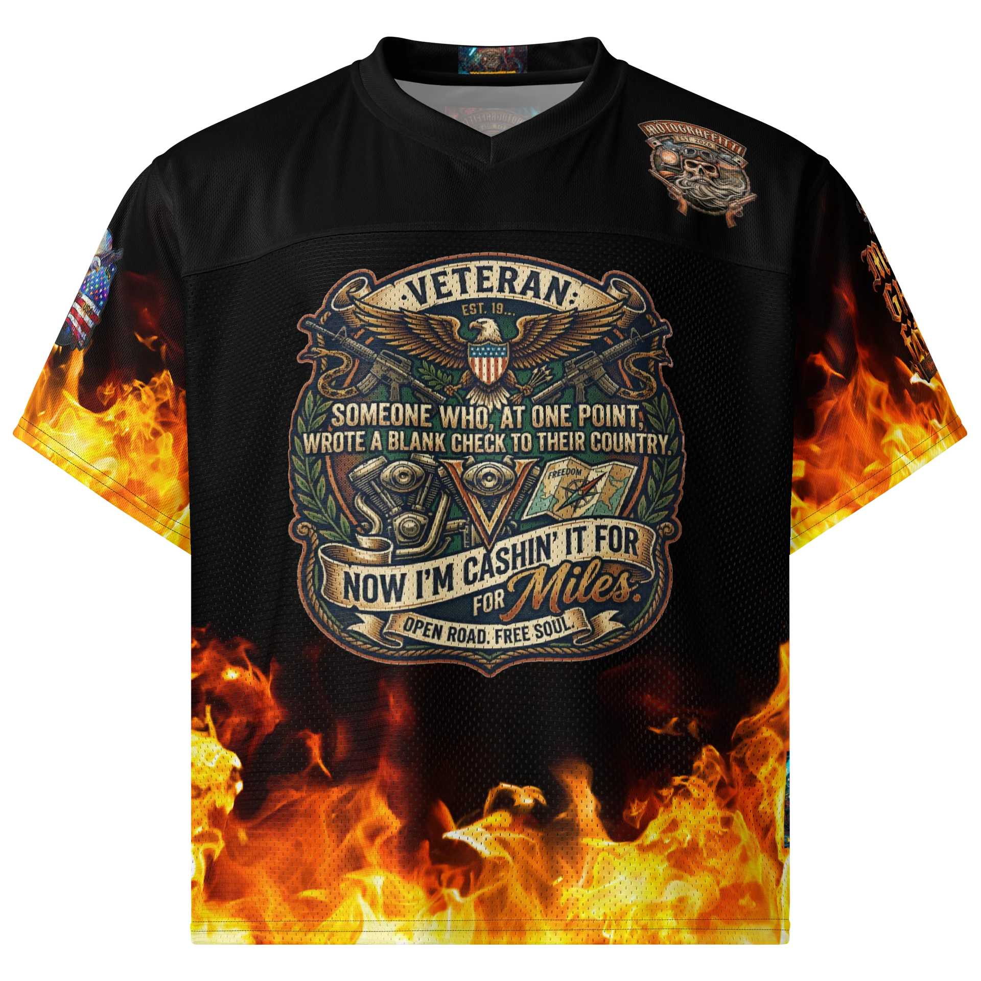 MötoGraffitti Veterans Football Jersey product image (1)