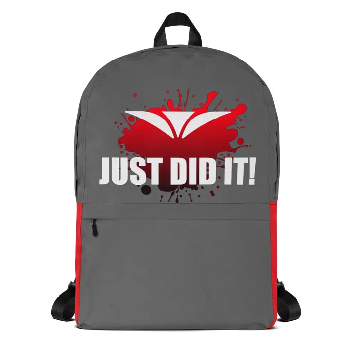 Just Did It! Red Burst Gray Backpack product image (1)