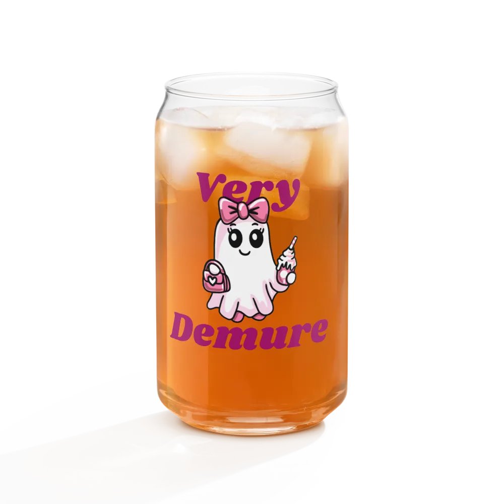 Very Demure Cute Ghost 16oz Can-Shaped Drinking Glass product image (3)