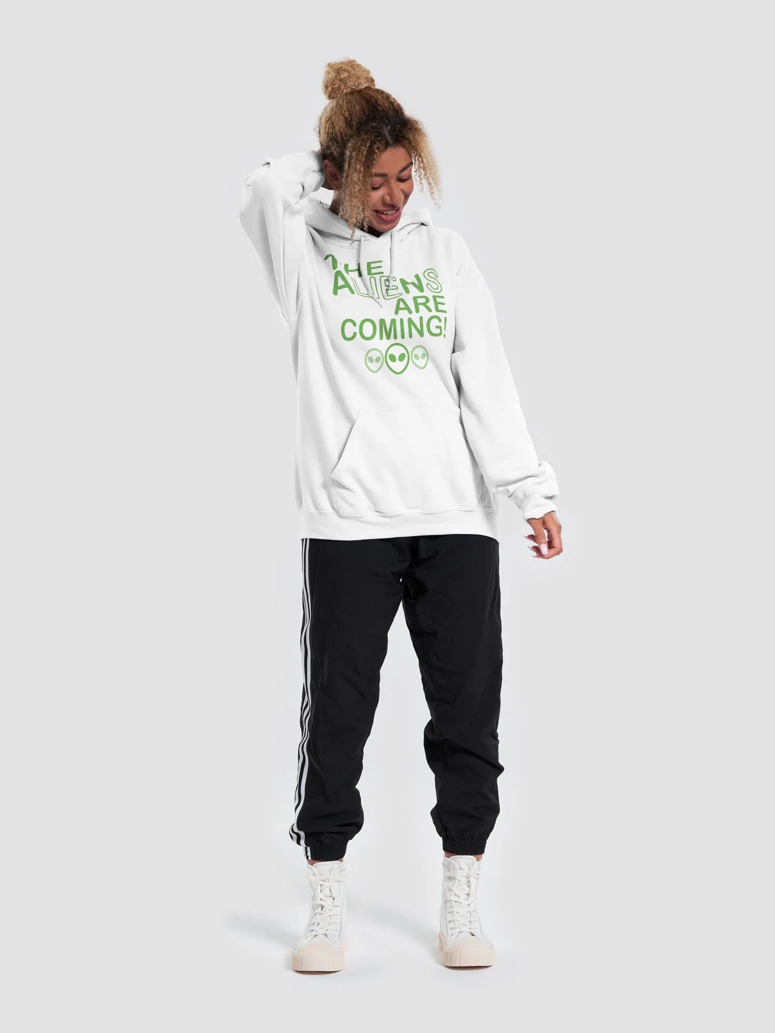 The Aliens Are Coming! - Green - Gildan Classic Hoodie product image (3)