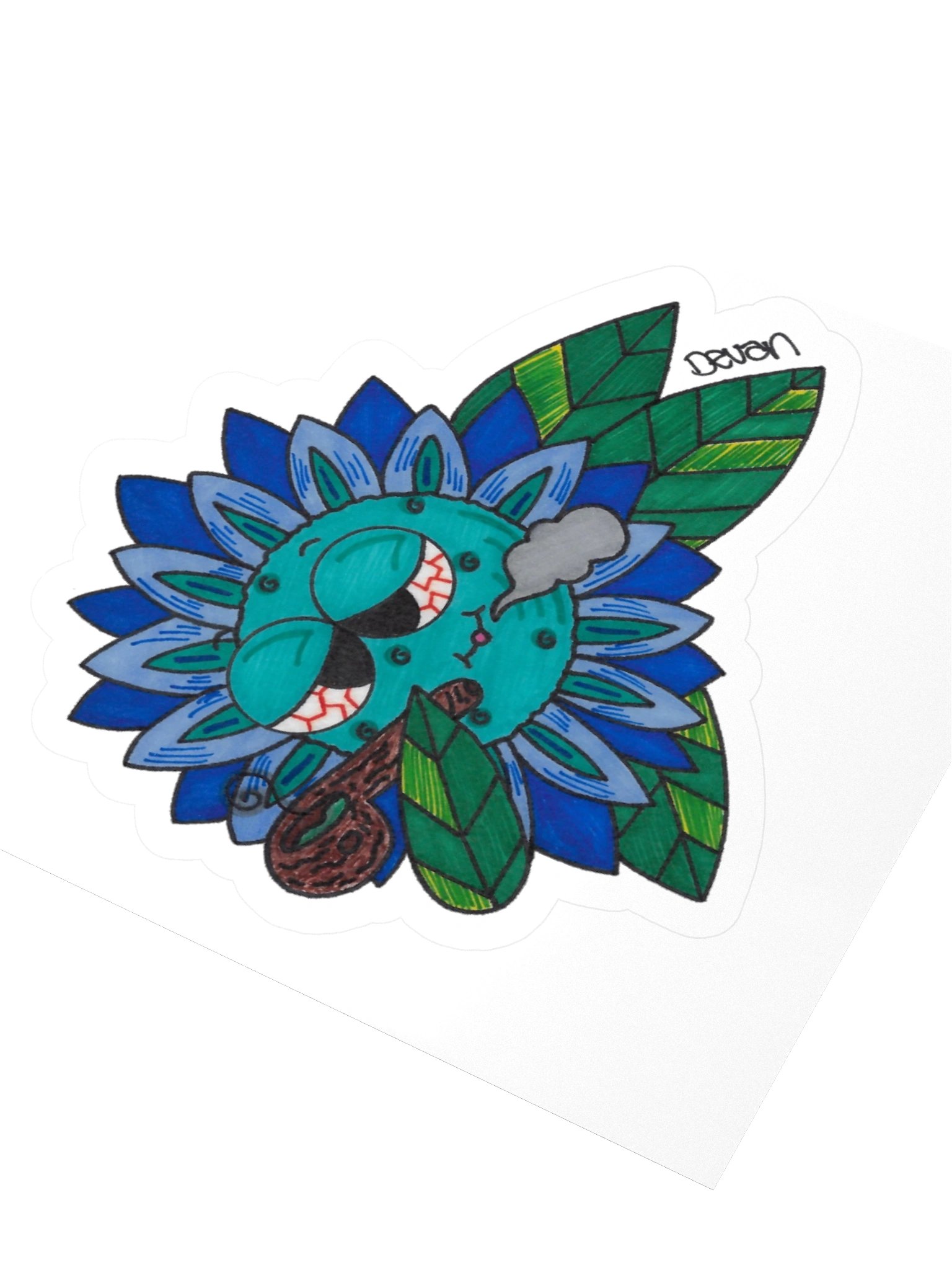 Blue Stoner Flower Sticker product image (3)