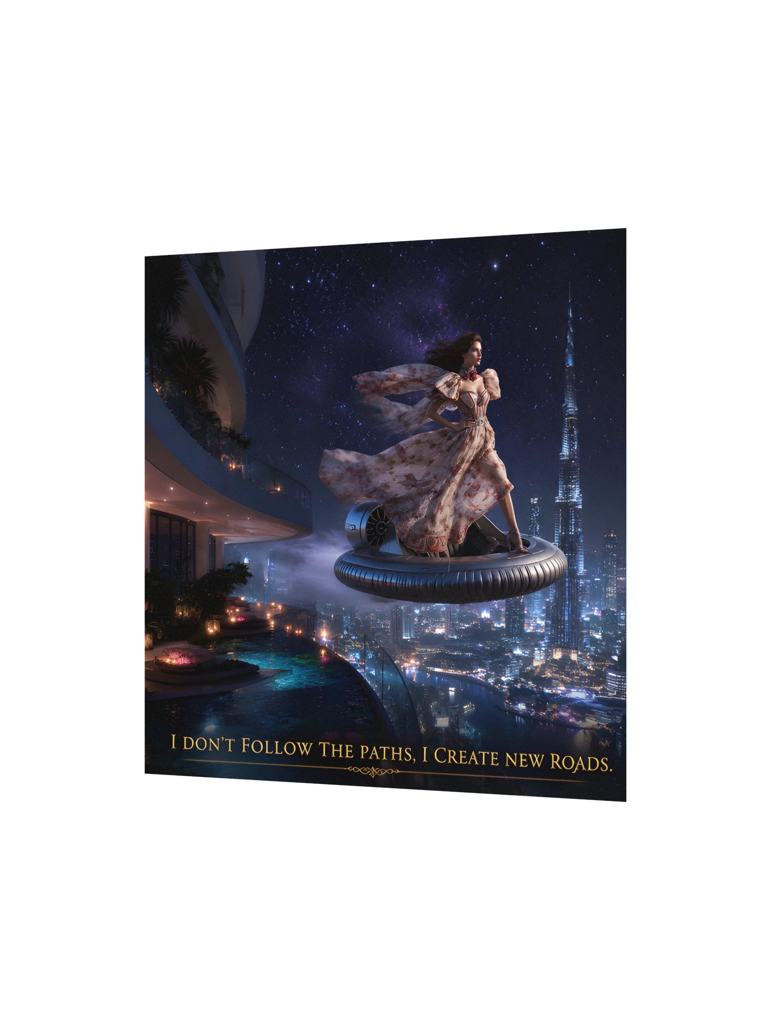 Futuristic Woman Empowerment Poster, Future Tech, Gamer & Entrepreneur 10x10 Digital Art product image (4)