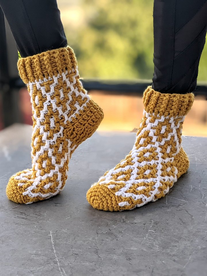 Crochet Mosaic Socks Pattern product image (1)