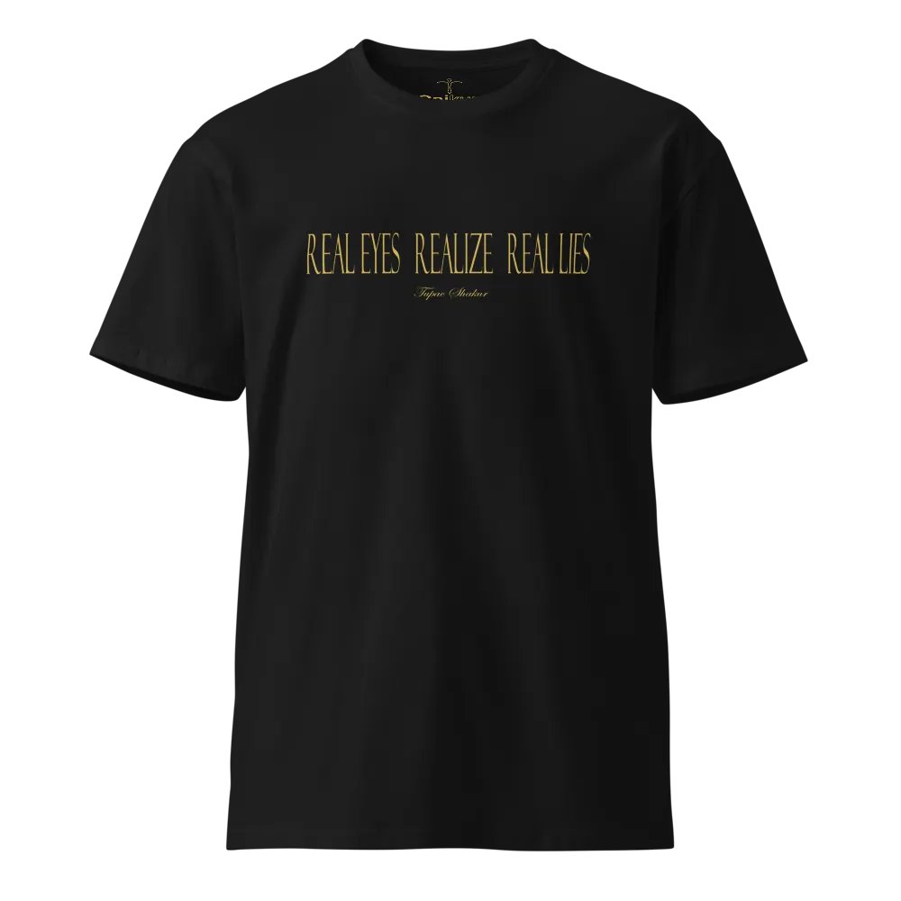 Real Eyes Realize Real Lies w/Cross - Tupac - Unisex Premium T-Shirt product image (1)