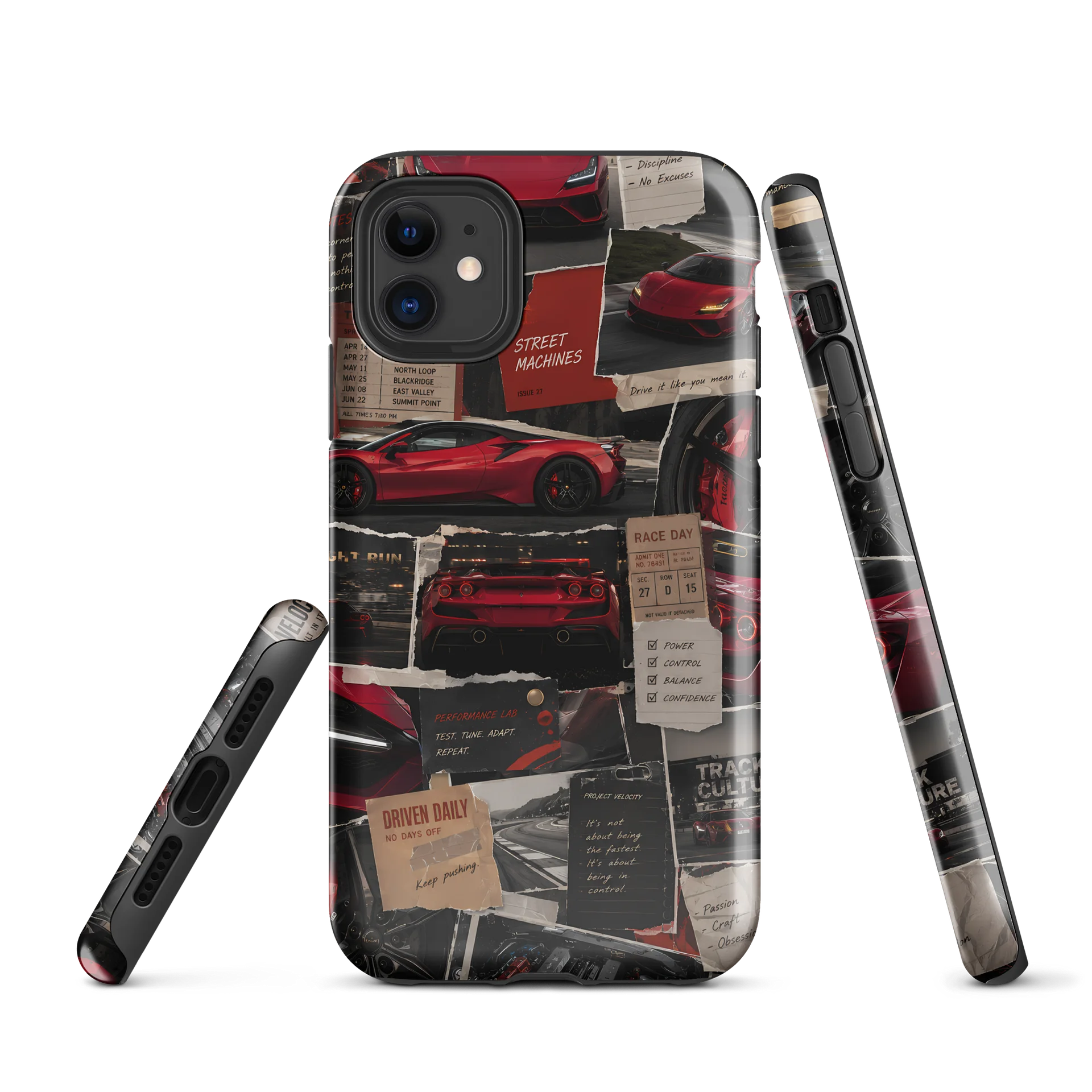 Rosso Corsa Racing Collage Premium Tough Phone Case product image (1)