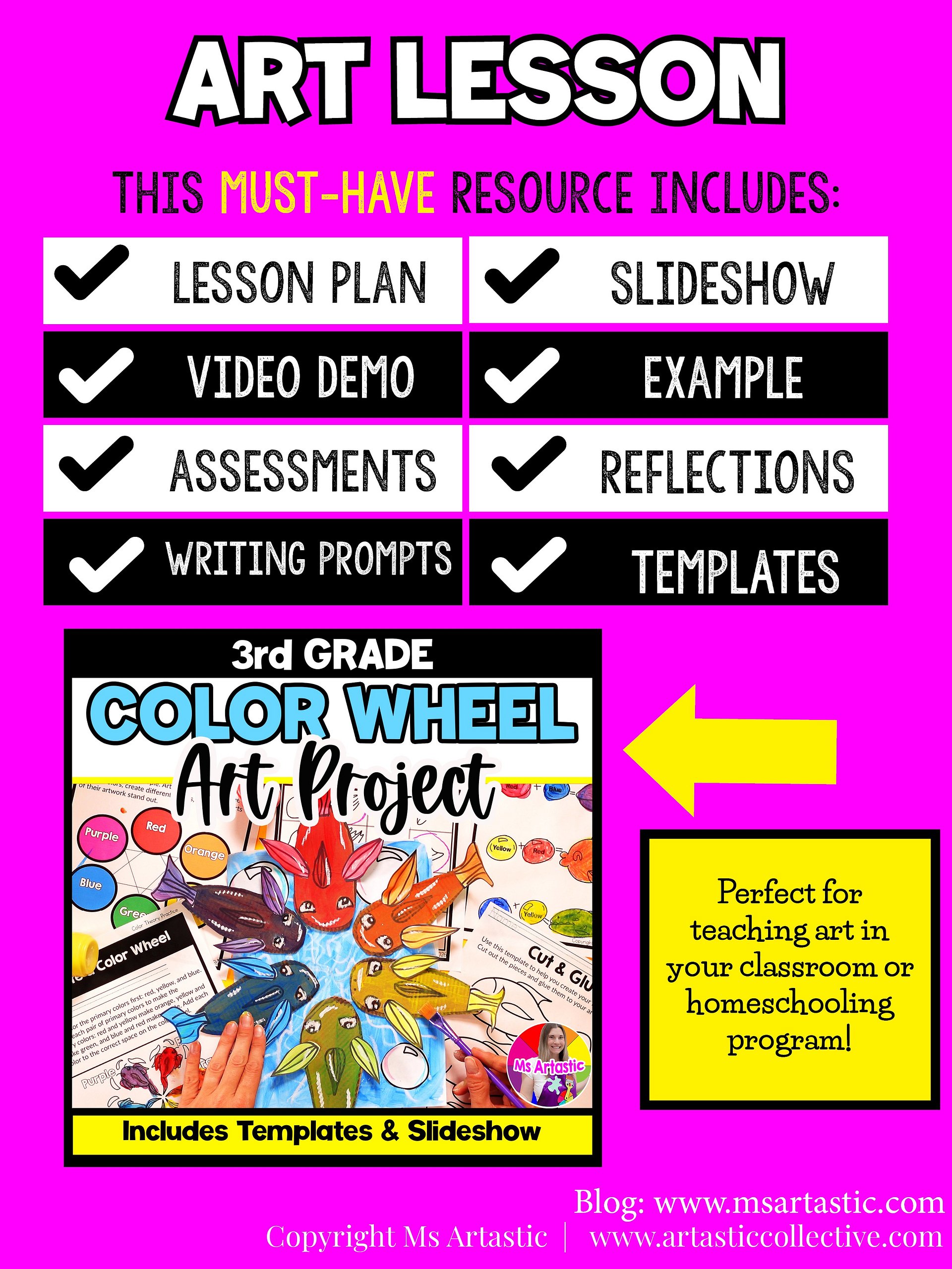 Color Wheel Art Lesson Element of Art Color Fish Art Project Grade 3 Art Lesson product image (5)