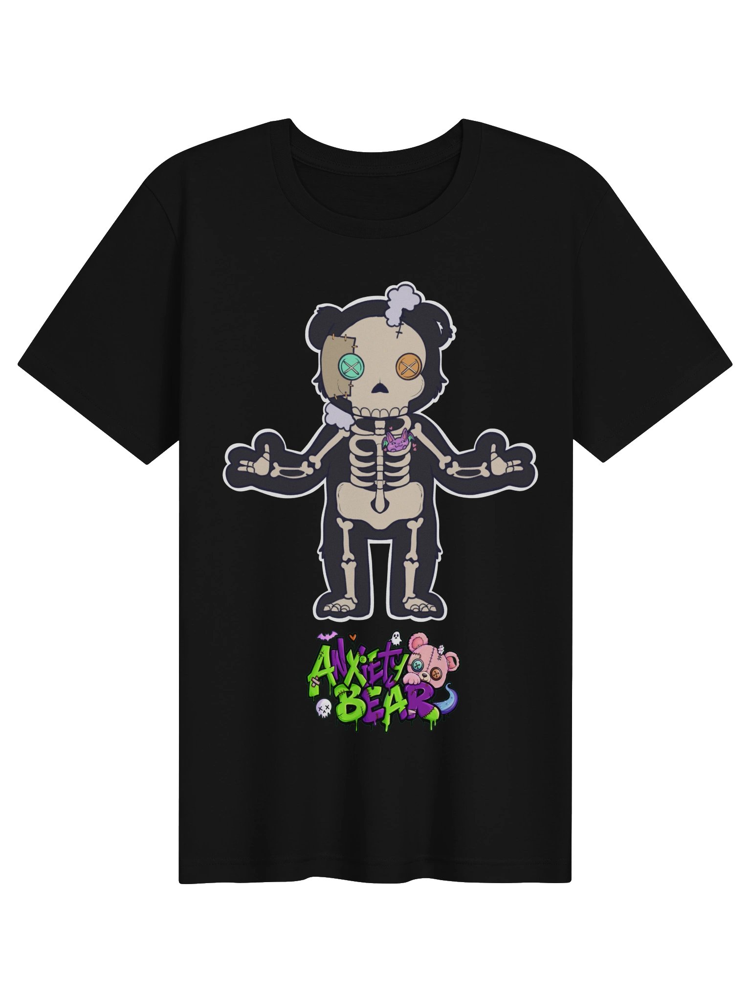 Anxiety Bear Scare Bear Tshirt: SkeleBear product image (2)