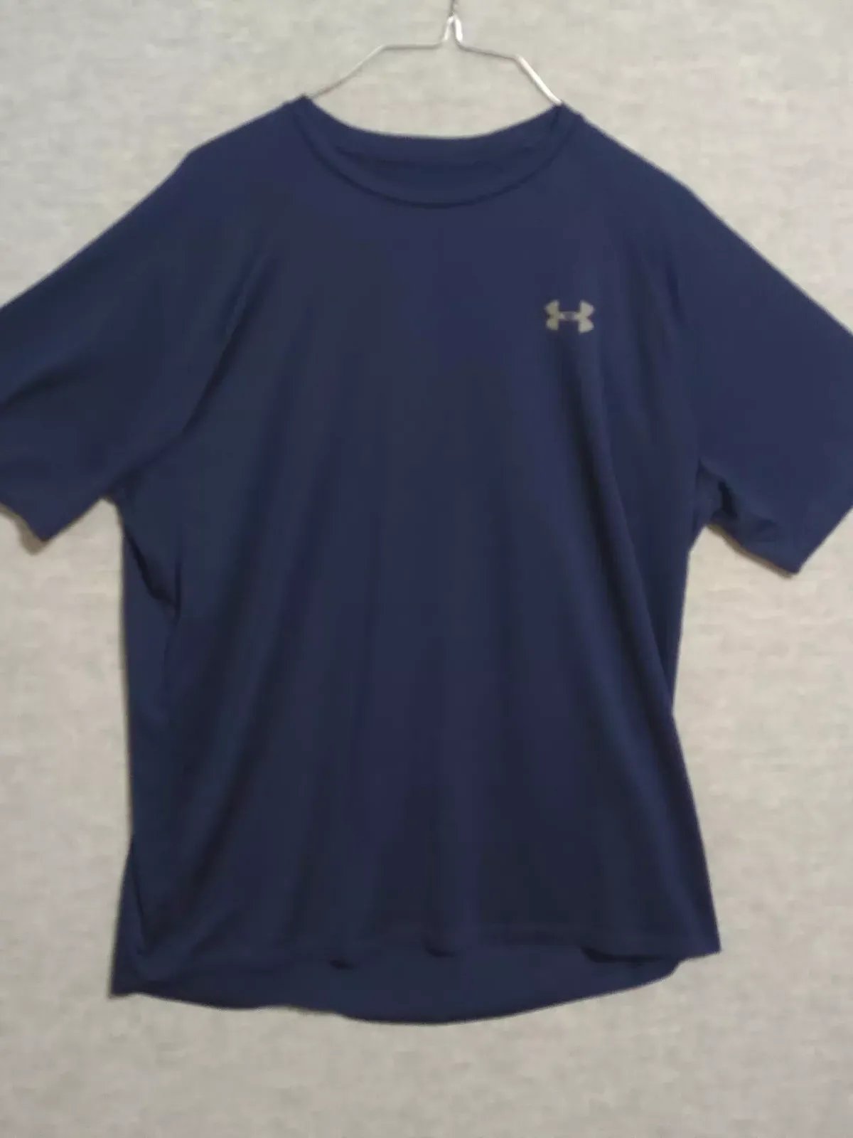 Under Armour Men Activewear Top Large Navy Logo Short Sleeve Crew Neck Tech Tee product image (1)