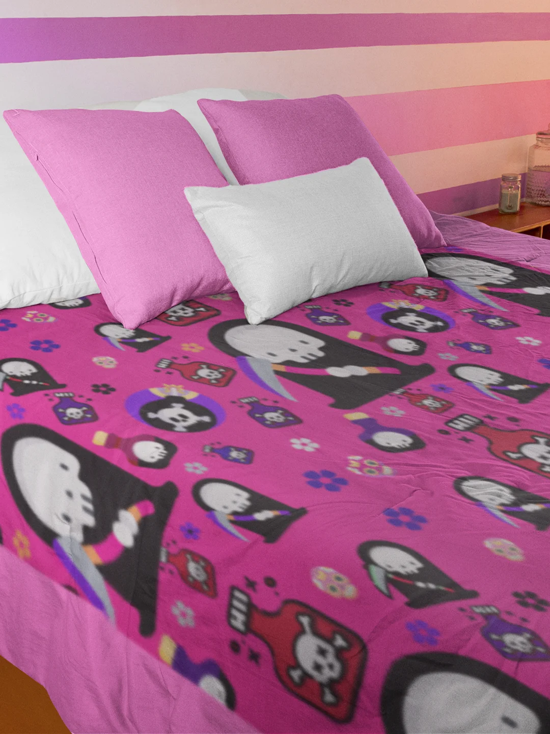 Pink Grim Reaper Throw Blanket product image (2)