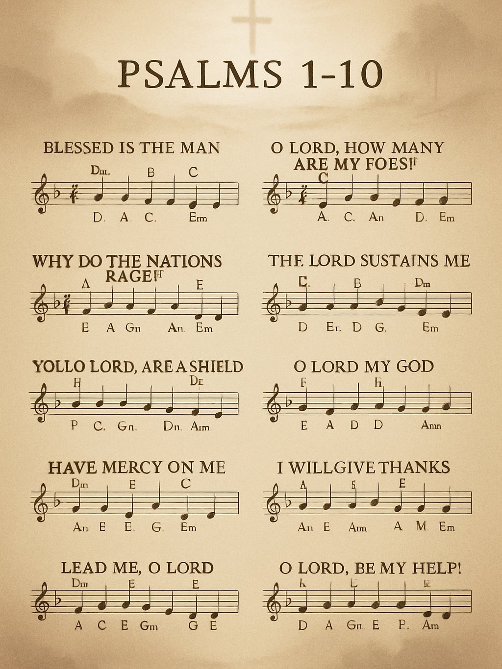 Chord sheet Psalms 1-10 remake product image (1)