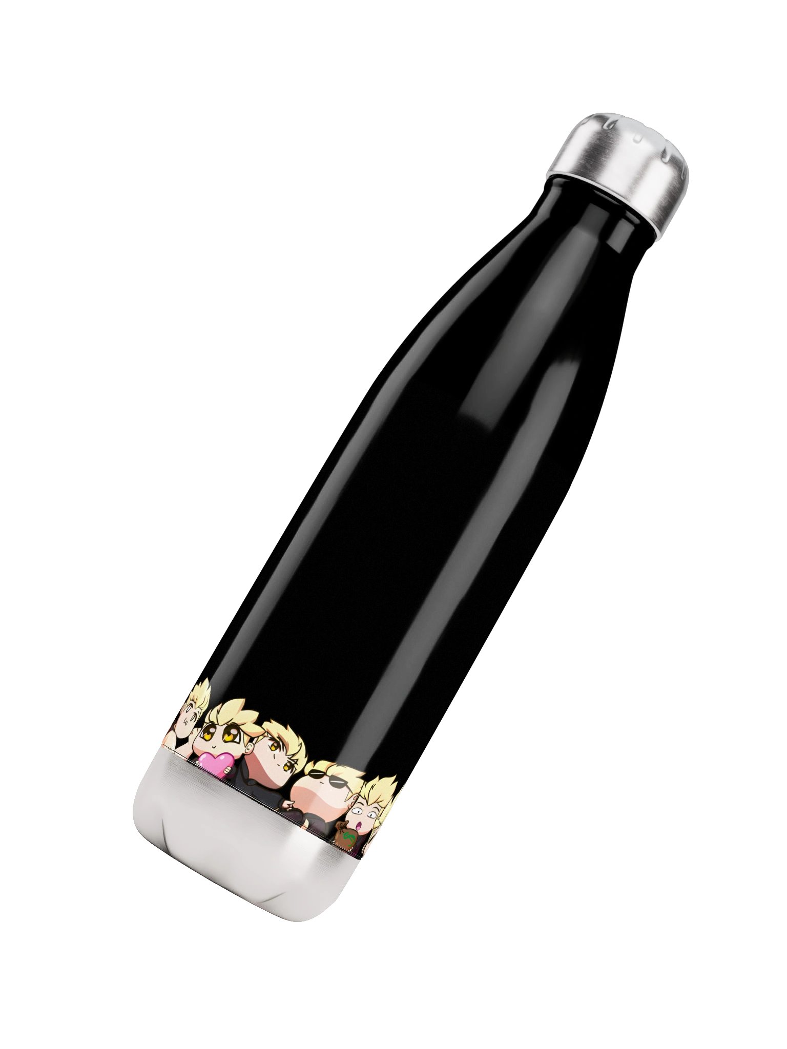 Stainless Steel Water Bottle | All Emotes | Black product image (4)