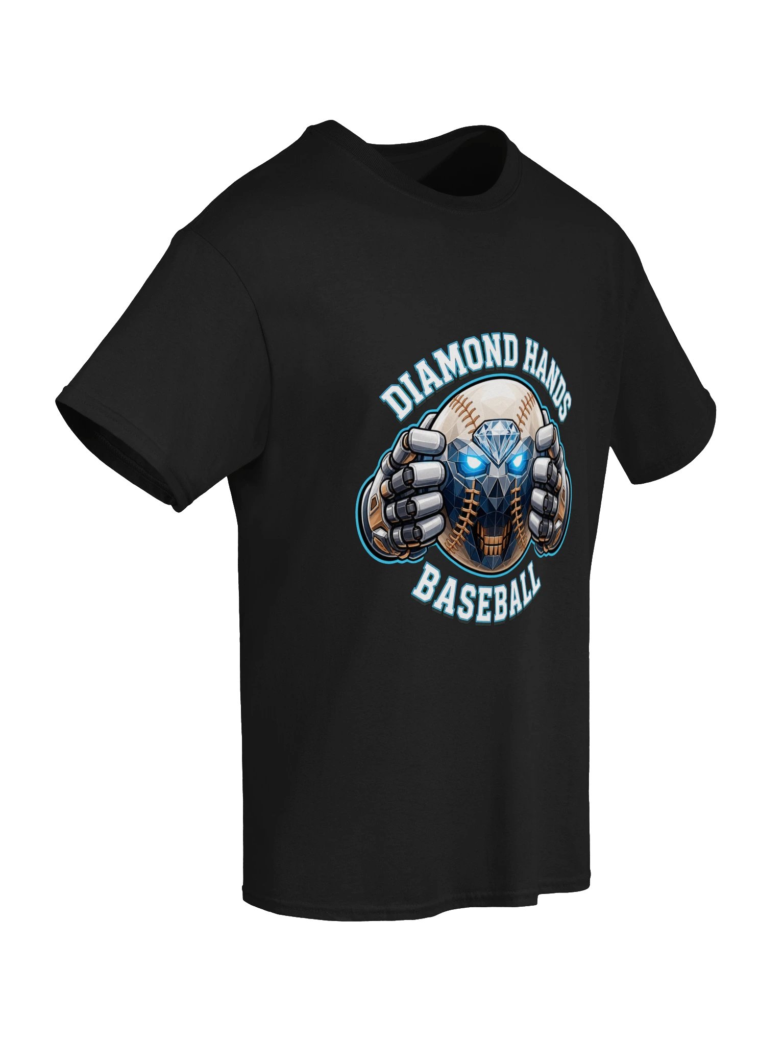 Diamond Hands Baseball Cyborg Skull Tee product image (6)