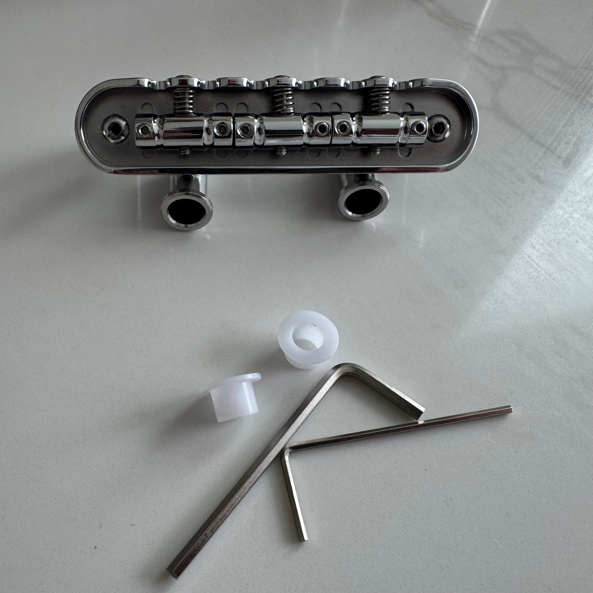 “The Overpass” Chrome Plated Brass Block Bridge with Chrome Plated Saddles product image (3)
