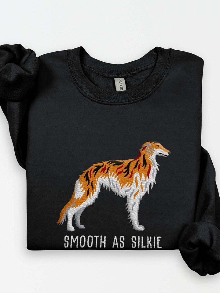 Smooth as Silkie Sweatshirt (Embroidered) of a Silken Windhound(Brindle) product image (1)