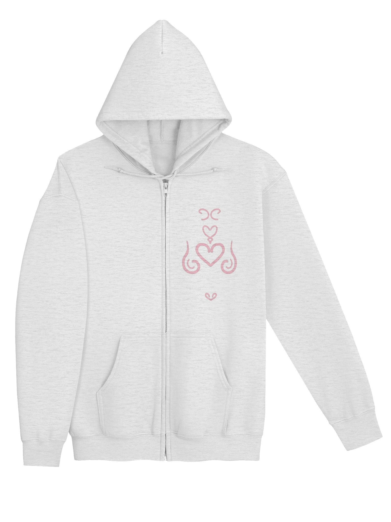 pink heart ornamental zip up hoodie product image (3)