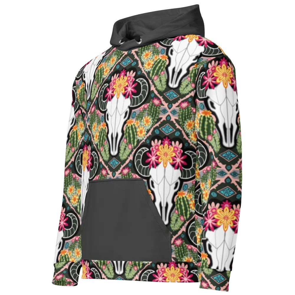 Adult's | Western Americana Cati Cow | Unisex Hooded Sweatshirt | with Eclipse Gray Accents product image (2)