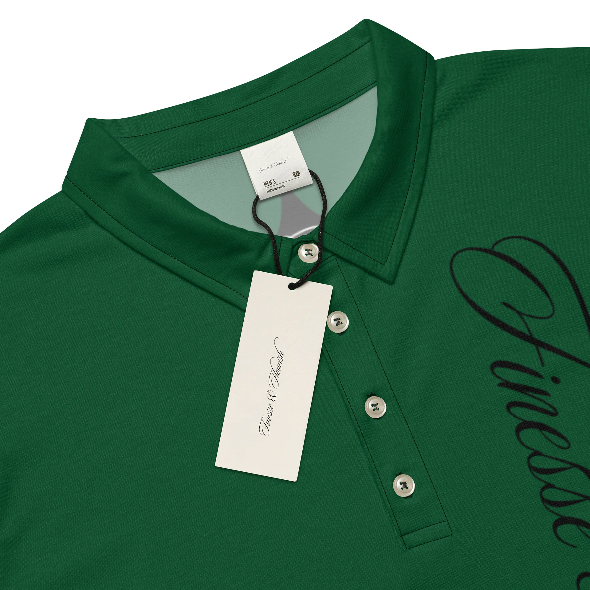 F&F Left Script Slim Fit Polo Shirt (GRN) product image (4)