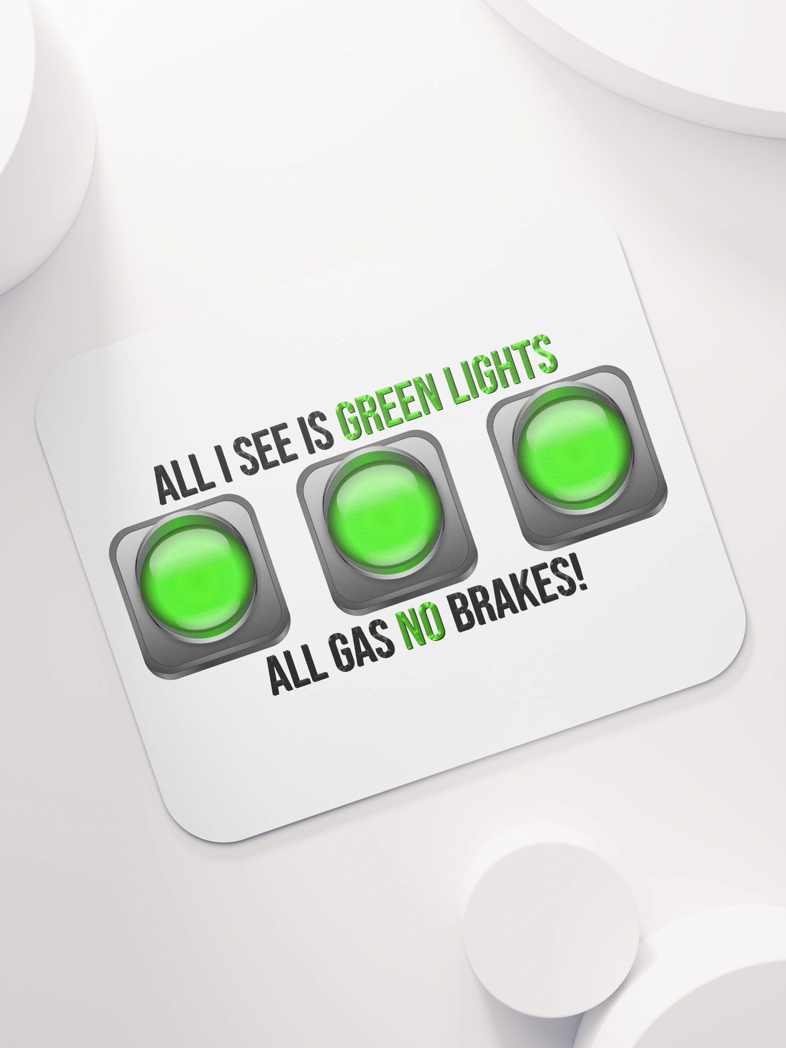 All I See IS Green Lights, White Mouse Pad BV product image (7)