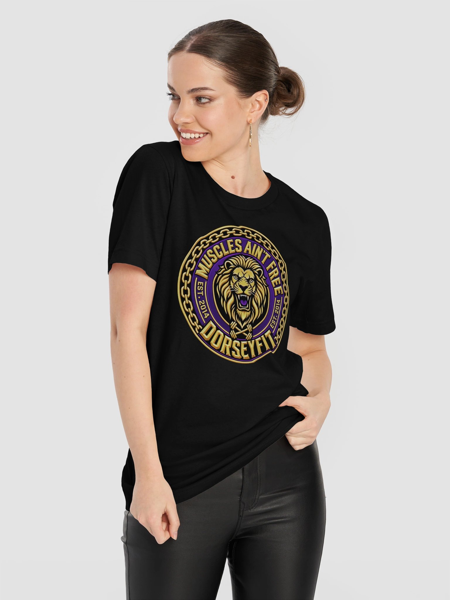 DorseyFit™ Lion Crest "Muscles Ain't Free" Premium Tee product image (111)