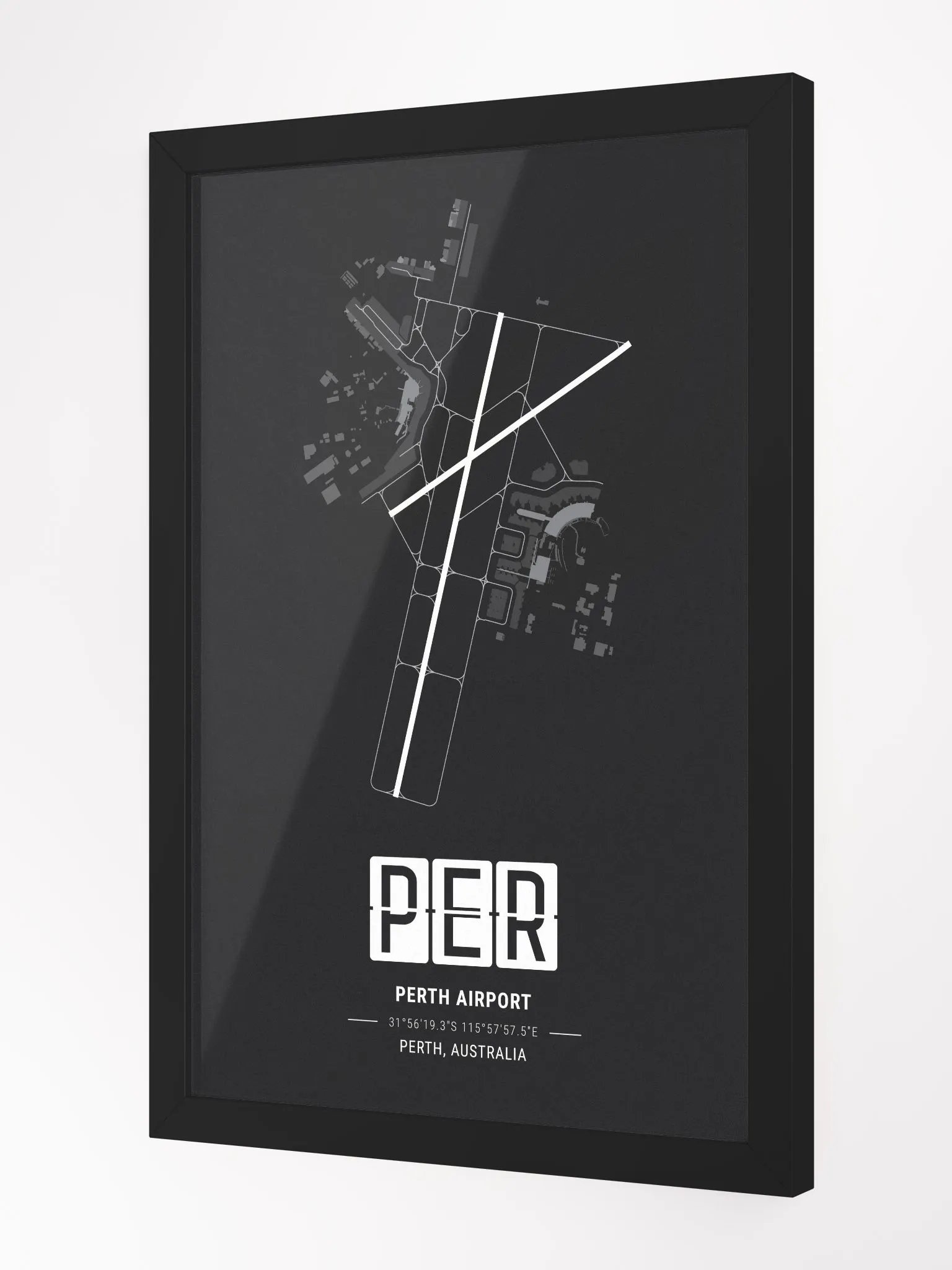 Framed Airport PER Premium Map On Matt Paper product image (2)