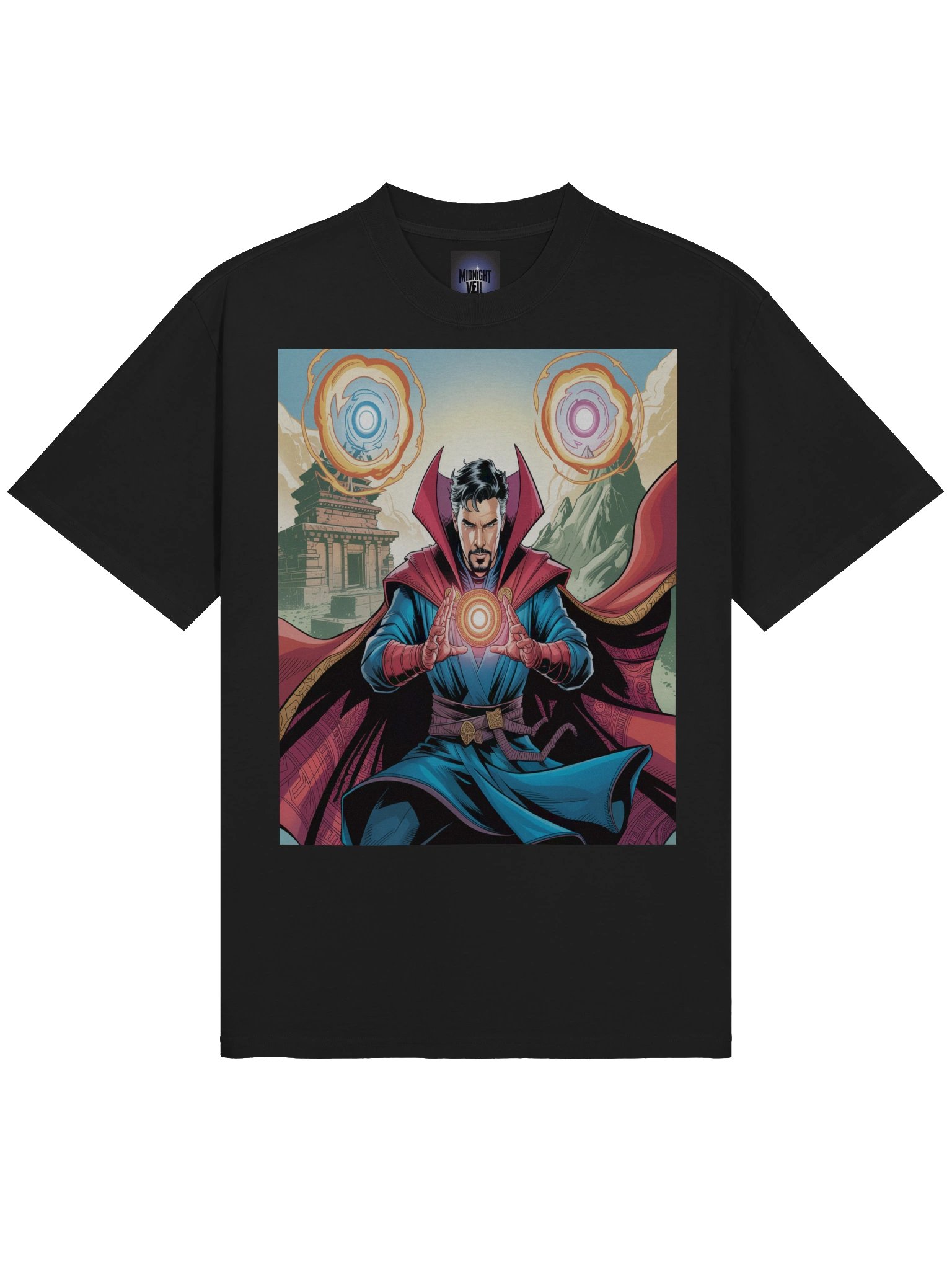 Doctor Strange Kamar-Taj Summon Oversized Faded T-Shirt – Mystic Portal Eclipse product image (5)