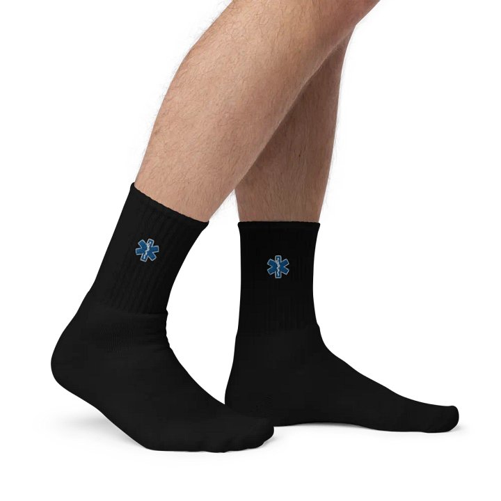 "Star of Life" Embroidered Crew Socks product image (2)