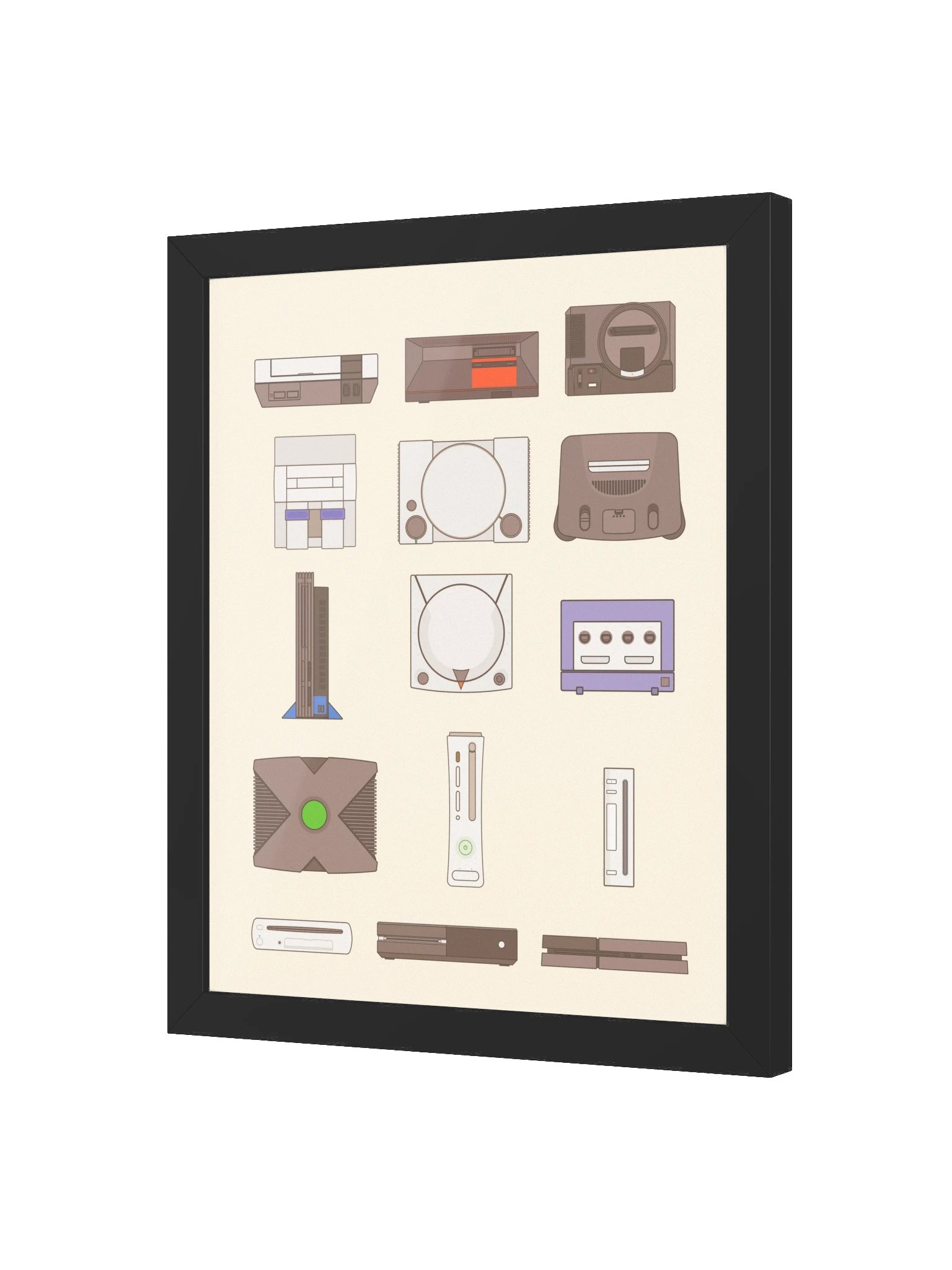 Retro Consoles (Beige) [11x14] | Framed product image (2)