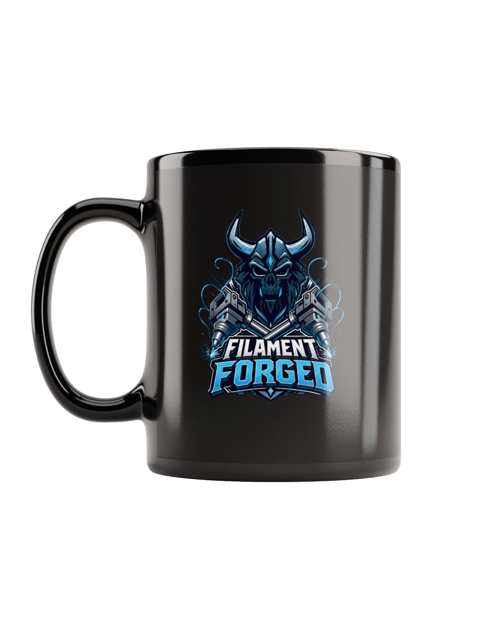 Filament Forged × Maker Mode Black Glossy Mug — Captain Kearn product image (1)