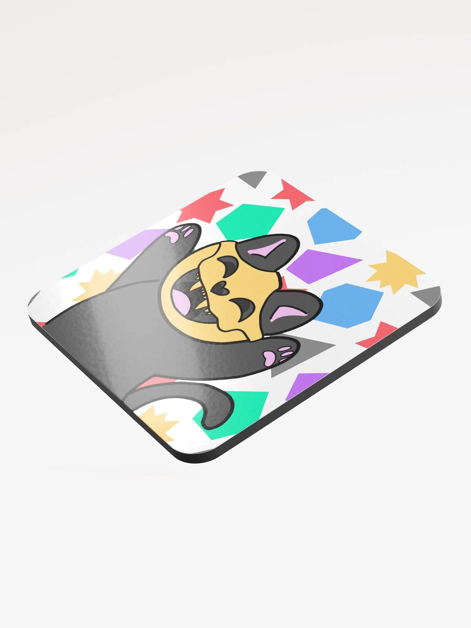 Yay Emote Glossed Cork Coaster product image (3)