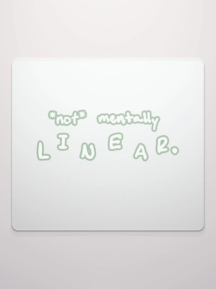 *not* mentally linear (lined design, #96B697) mouse pad product image (2)