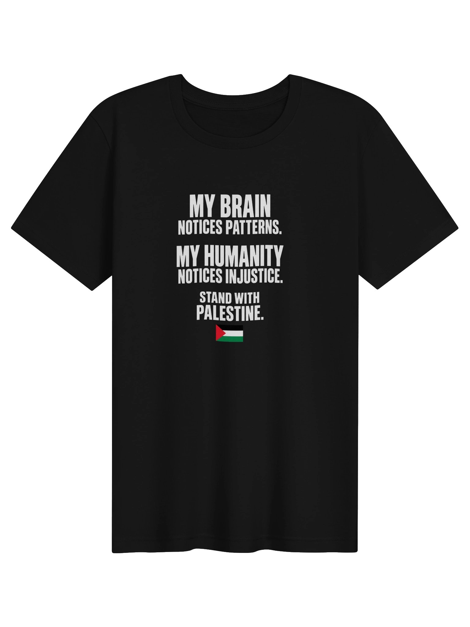My Brain Notices Patterns, My Humanity Notices Injustice T-Shirt 🇵🇸 product image (1)