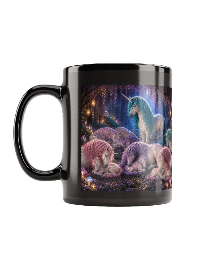 Sleeping Unicorns Black Glossy Mug product image (7)