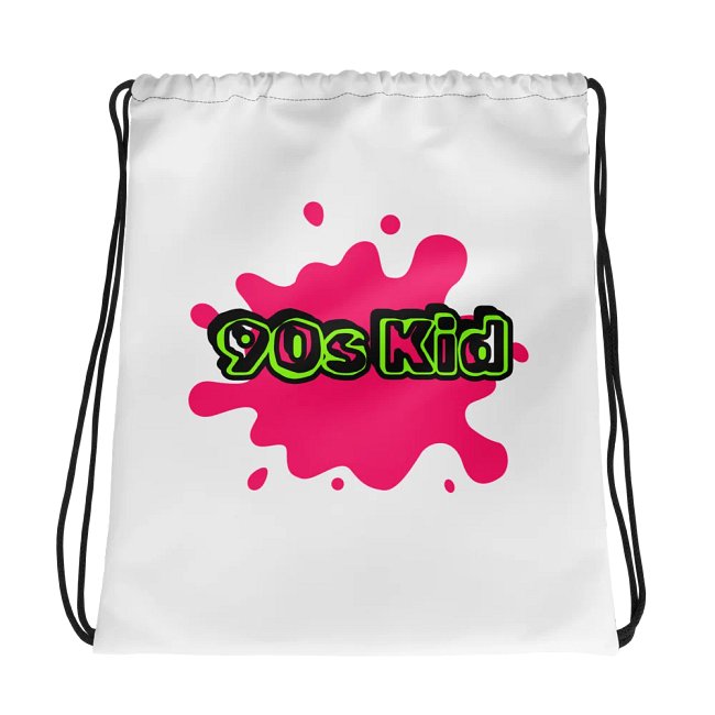 "90s Kid" Drawstring Bags