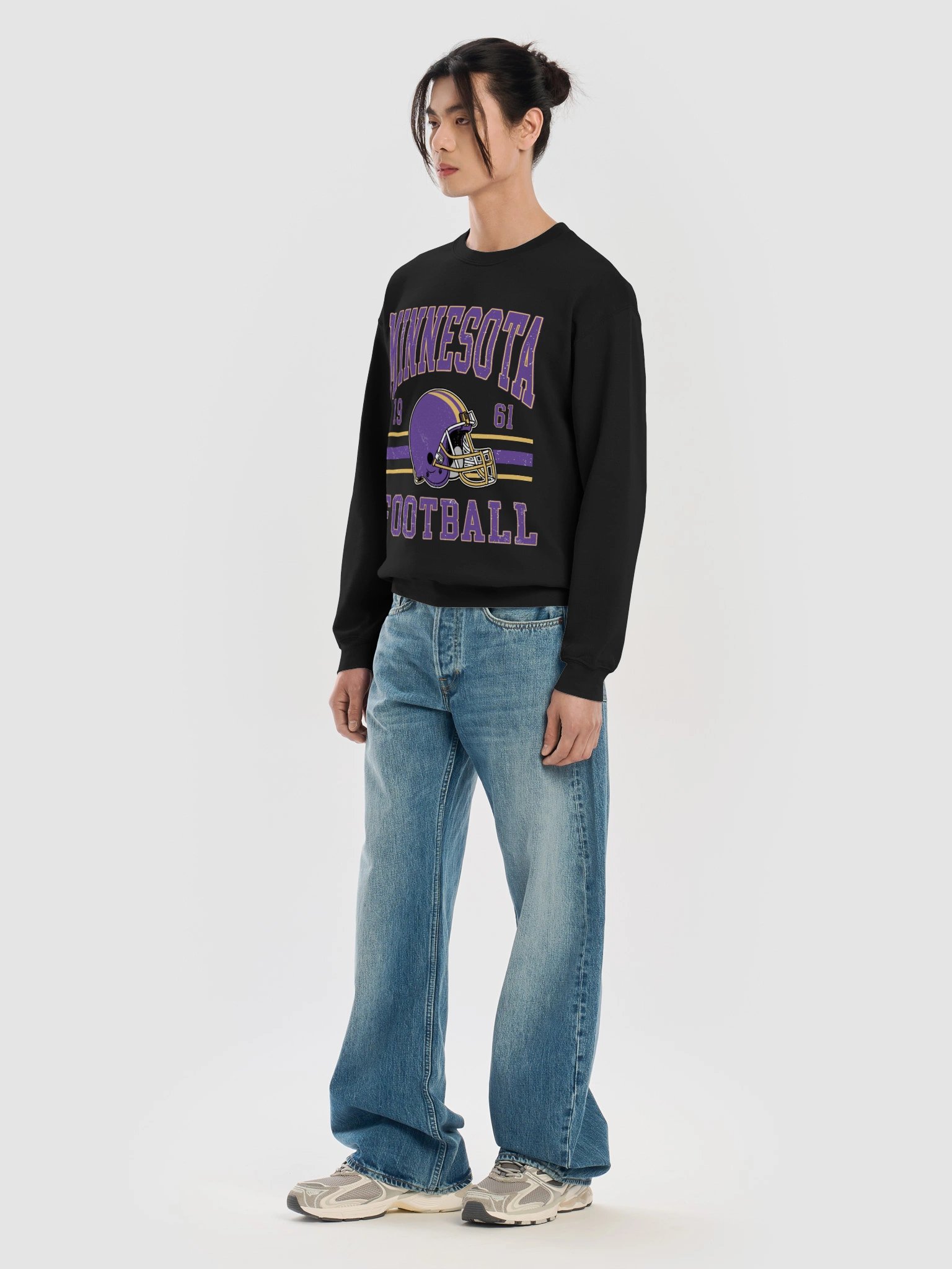 Minnesota Football Black Gildan Classic Crewneck Sweatshirt product image (7)