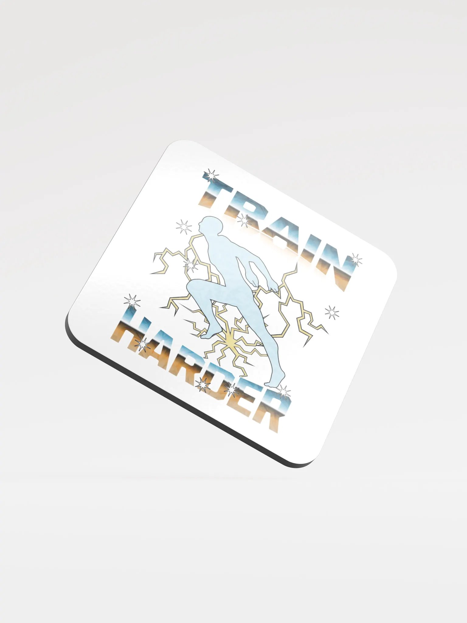 Train Harder Runner Electric Energy Cork Coaster Set product image (2)