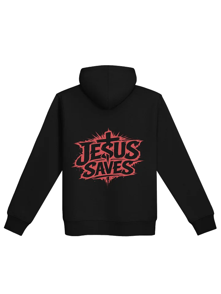 Jesus Saves Hoodie (red tex - back) product image (2)
