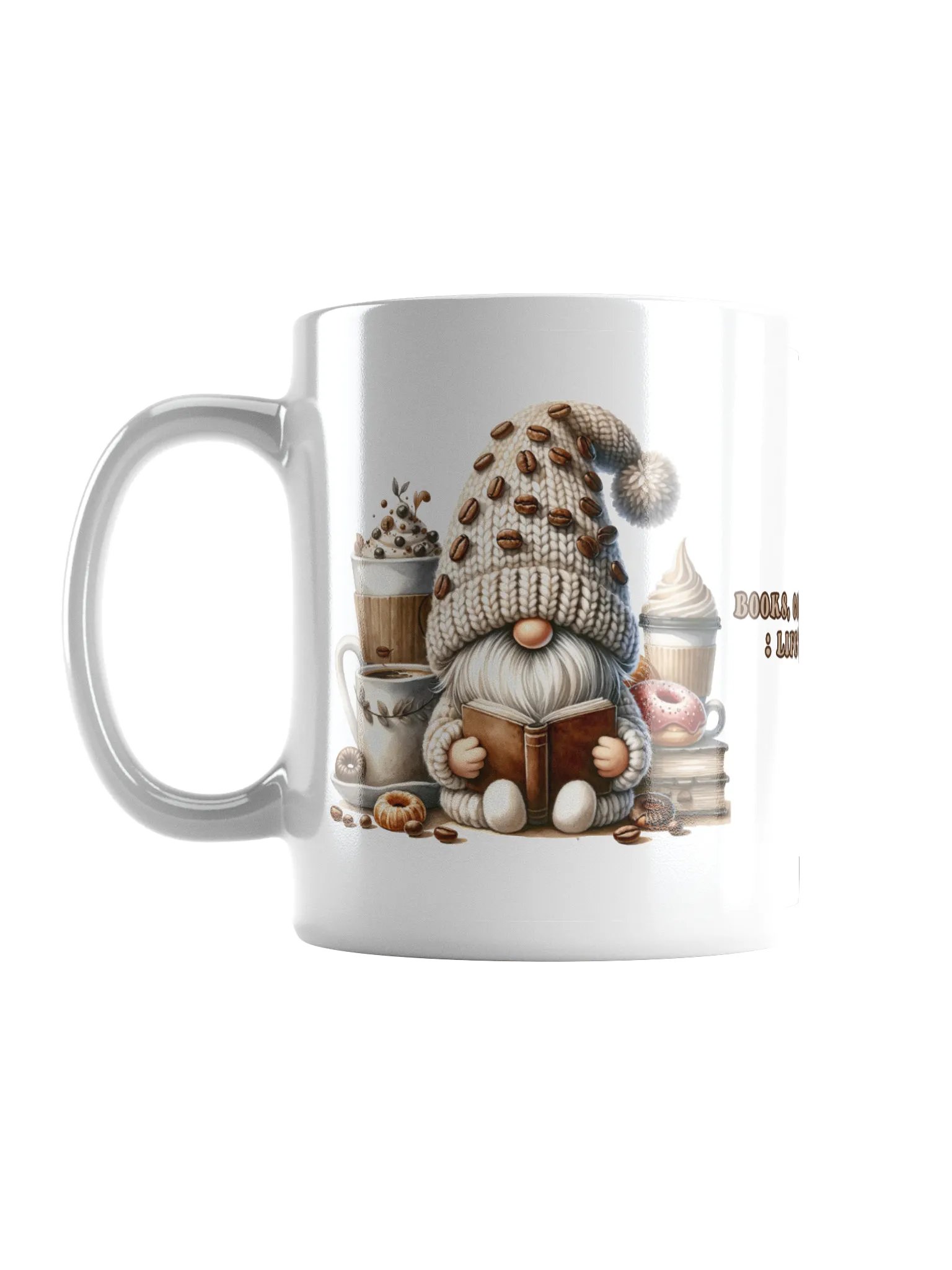 Gnome Books Coffee Donuts Ceramic Mug product image (7)