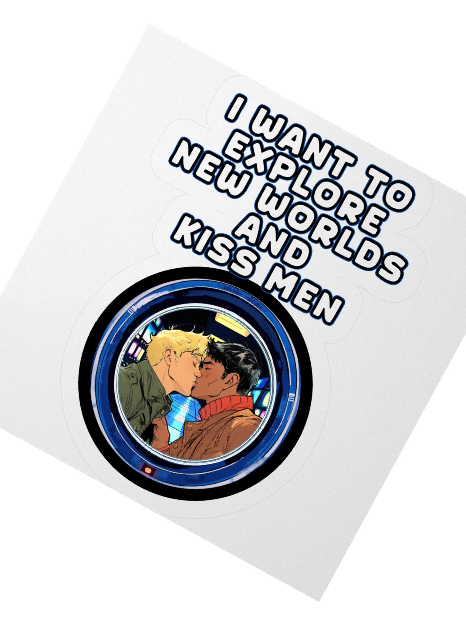I Want To Explore New Worlds And Kiss Men Kiss Cut Stickers product image (5)