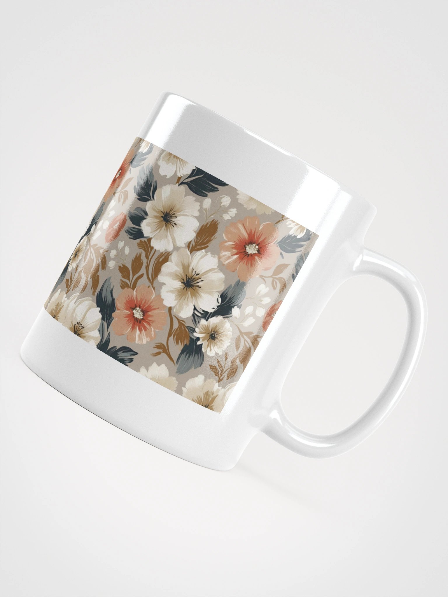 Floral Harmony White Glossy Mug product image (12)