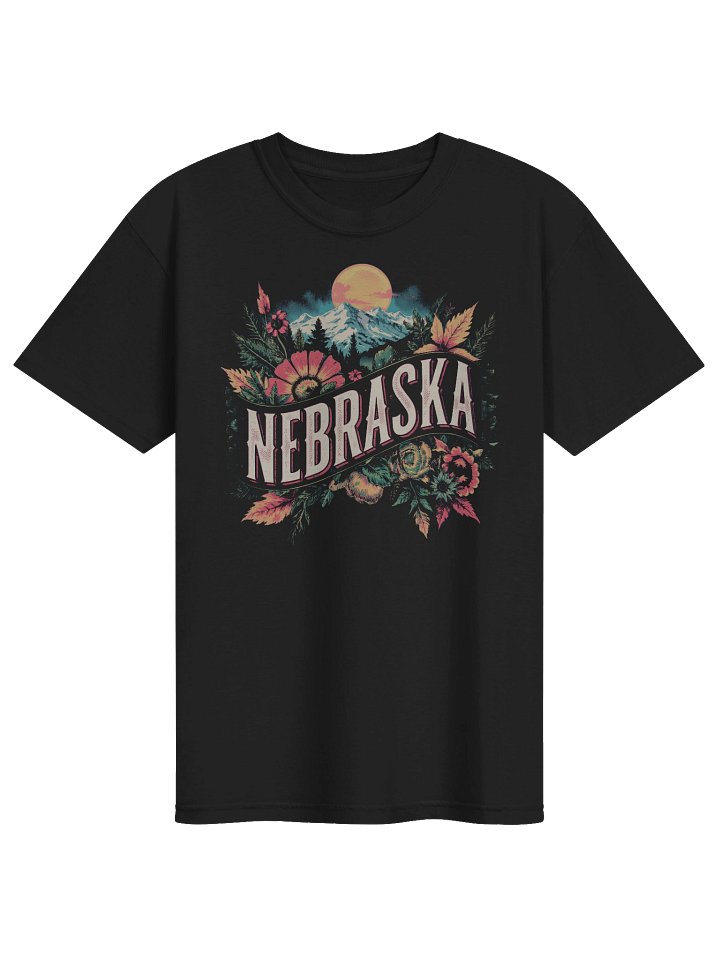 Nebraska Floral Sunset T-Shirt | Vintage State Pride Graphic Tee product image (1)