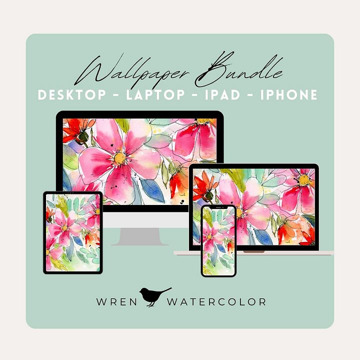 Loose & Wild Watercolor Digital Wallpaper Bundle product image (1)