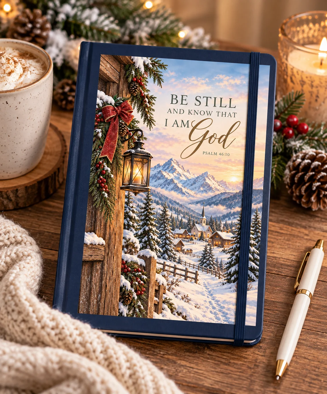 Be Still and Know That I Am God Journal | Christian Christmas Gift | Winter Alpine Journal product image (6)