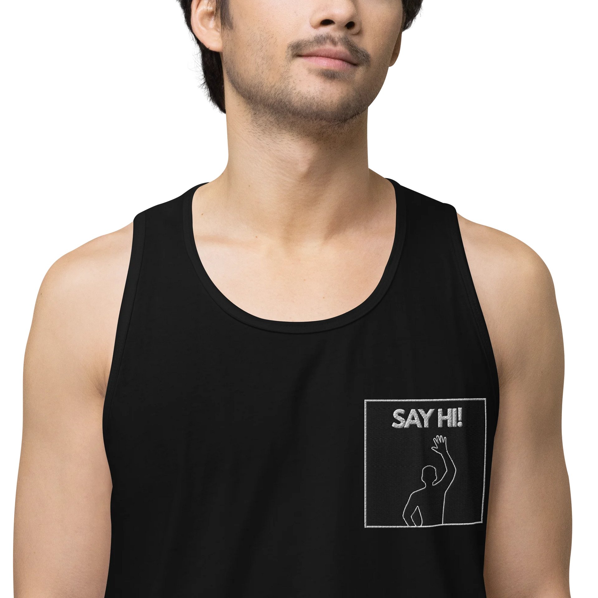 VIRAL Silhouette "Say Hi!" Tank Top | Iconic Immersive Dance Workout Cotton Heritage Premium Muscle Tee product image (1)