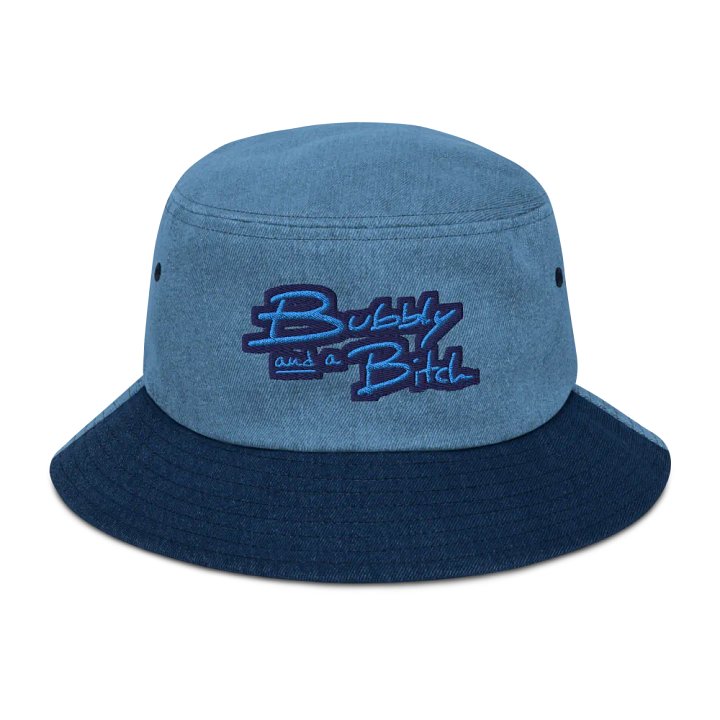 Bubbly and a B*tch (electric) denim bucket hat product image (1)
