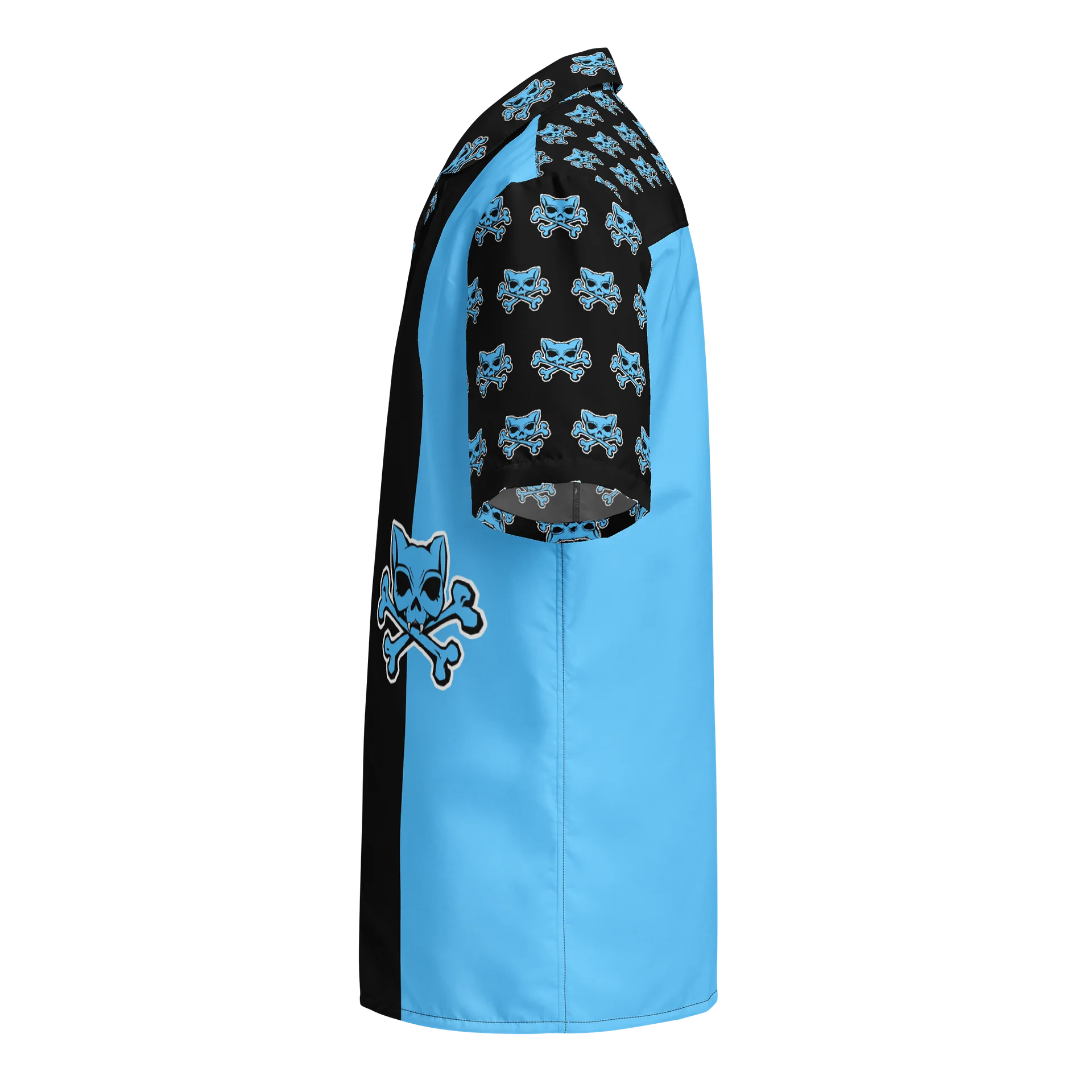 Blue Kat Skull Bowling Shirt product image (3)