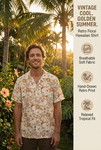 Turn heads this summer in our Retro Floral Hawaiian Shirt 🌺✨ Vintage vibes meet modern comfort. Ready to rock that throwback ...