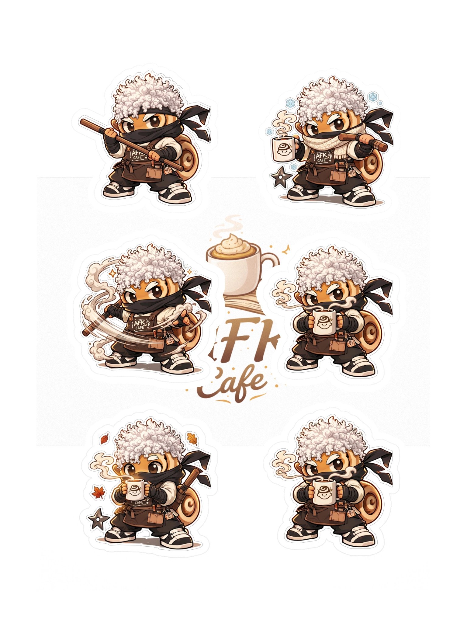 AFK Cafe | Cinnobi Sticker Sheet 🥷☕ product image (3)