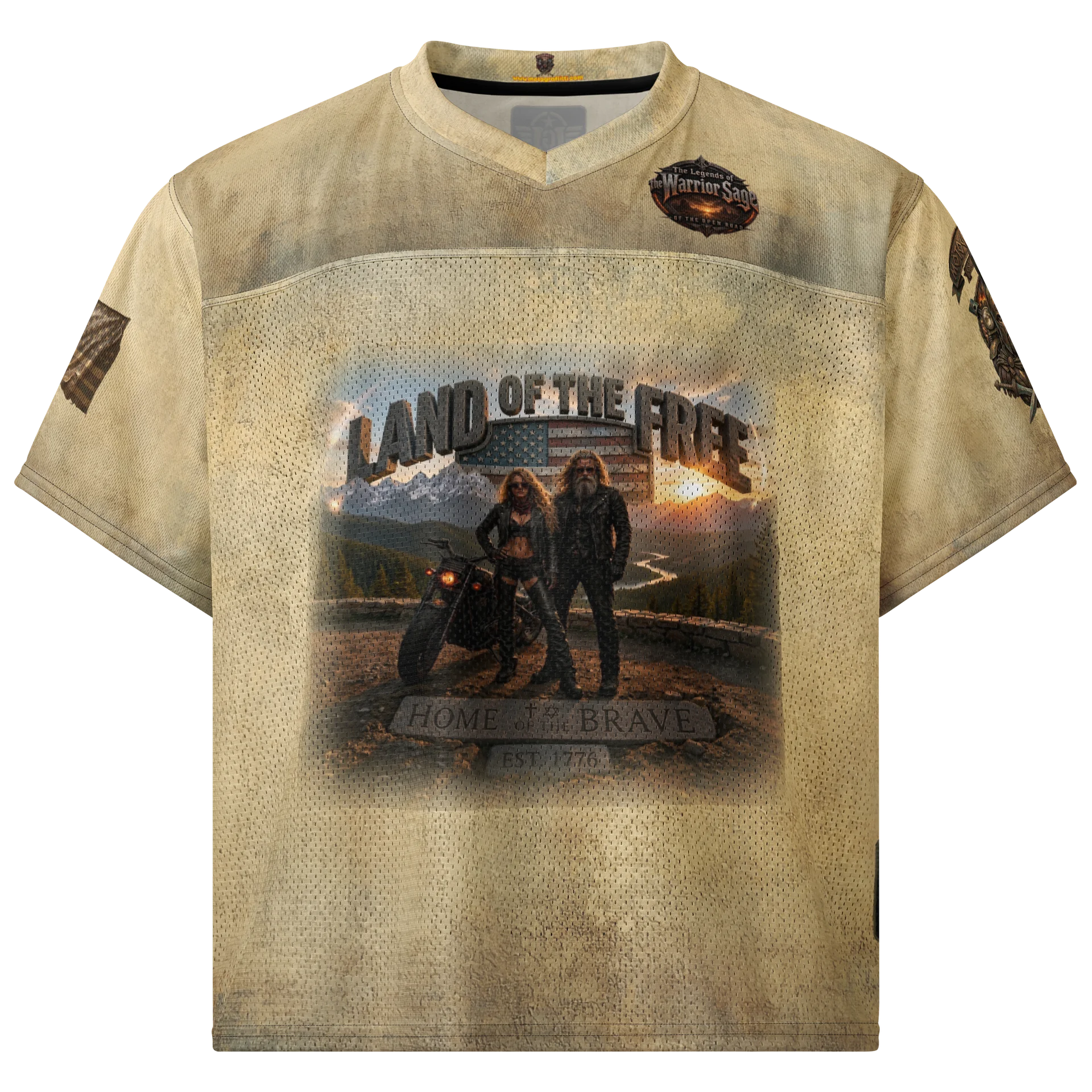 MötoGraffitti Warrior Sage Land of the Free Football Jersey product image (1)