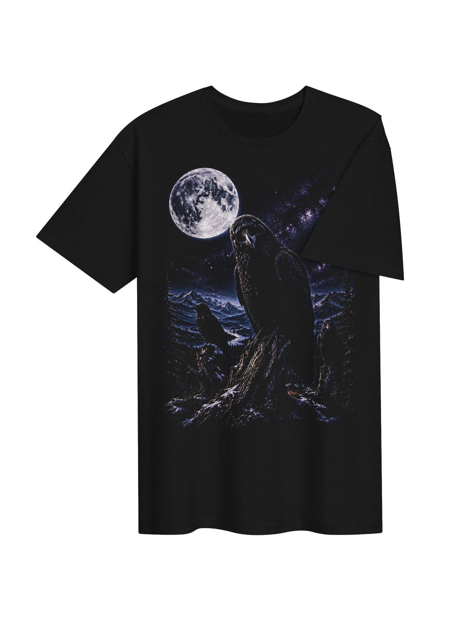 Common Raven Howling Moon Tshirt | Legendary Wildlife Shirt product image (3)